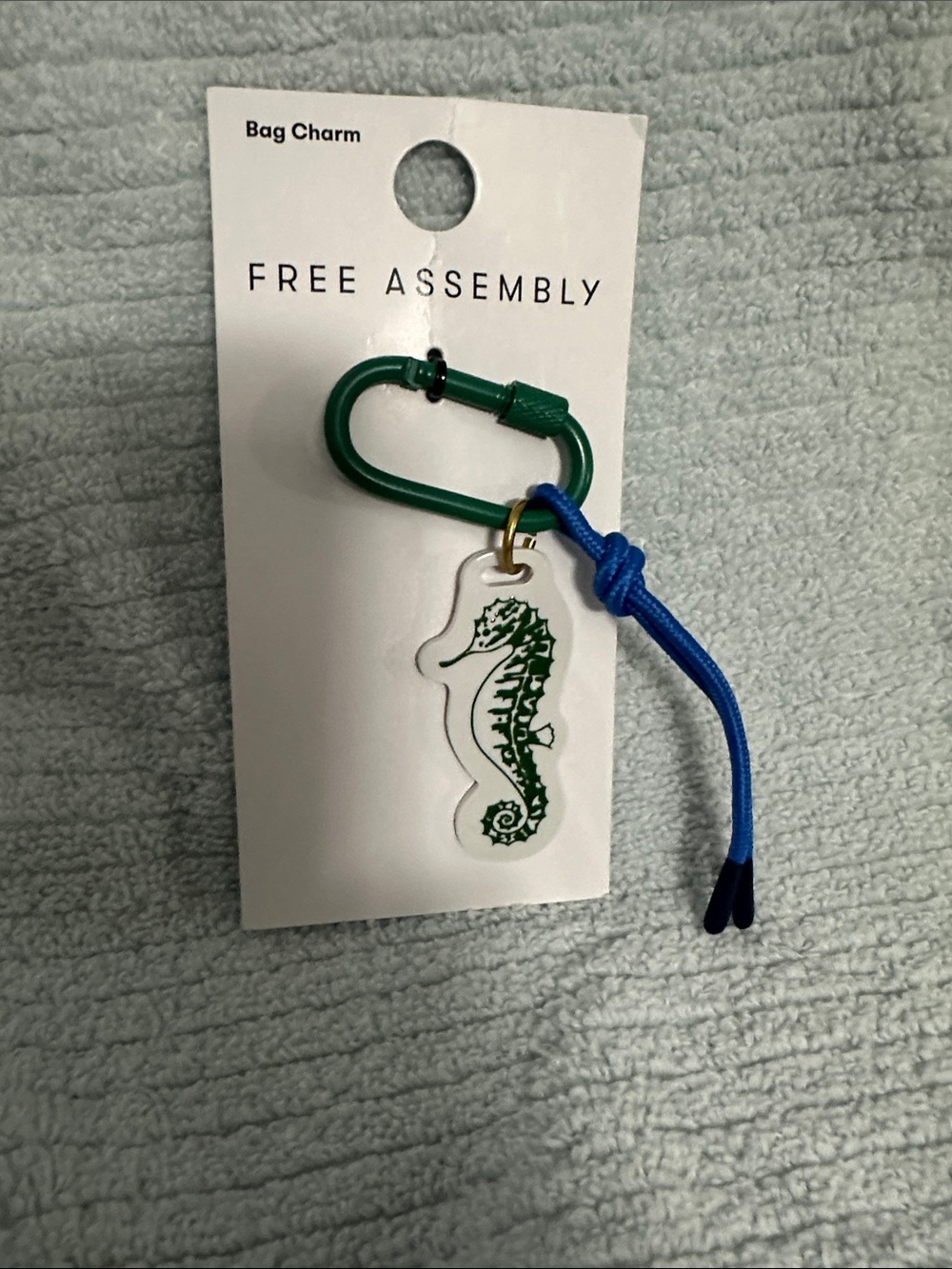 Seahorse Bag Charm - Green & Blue NWT